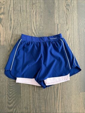 League Blue Athletic Shorts with Pink Inner Liner